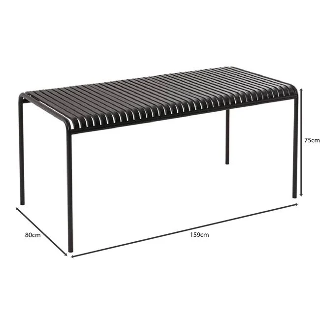 Τραπέζι εξωτερικού χώρου "MODIAL" από μέταλλο σε χρώμα μαύρο 159x80x75