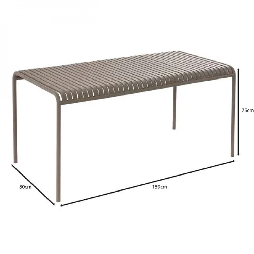 Τραπέζι εξωτερικού χώρου "MODIAL" από μέταλλο σε χρώμα cappuccino 159x80x75