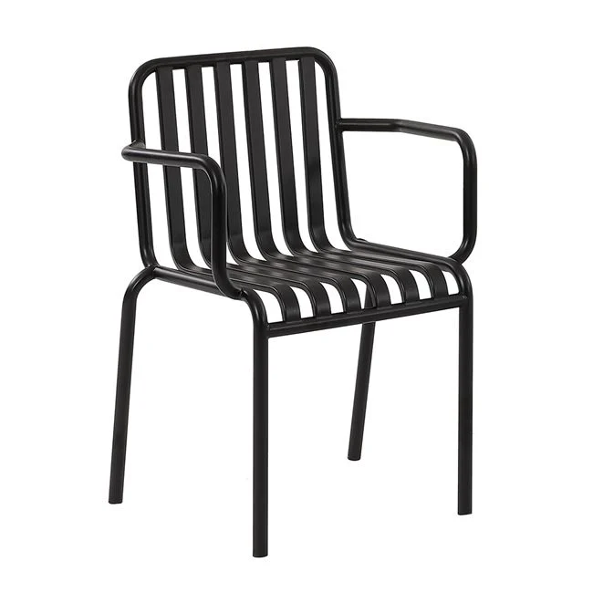 Πολυθρόνα εξωτερικού χώρου "MODIAL" στοιβαζόμενη από μέταλλο σε χρώμα μαύρο 60x51x82
