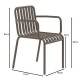Πολυθρόνα εξωτερικού χώρου "MODIAL" στοιβαζόμενη από μέταλλο σε χρώμα cappuccino 60x51x82