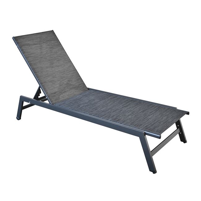 Ξαπλώστρα "CORTE" από μέταλλο/textilene σε χρώμα μαύρο/ανθρακί 60x191x31