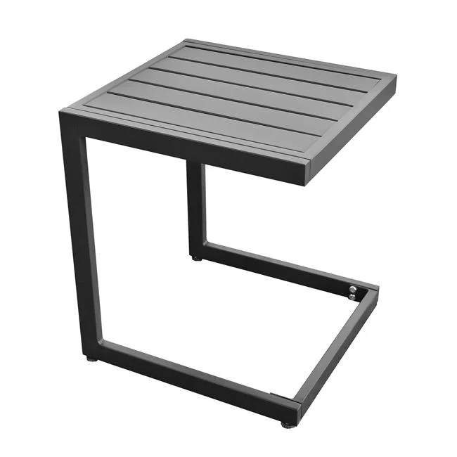 Βοηθητικό τραπέζι ξαπλώστρας "CORTE" από μέταλλο σε χρώμα μαύρο 35x35x41