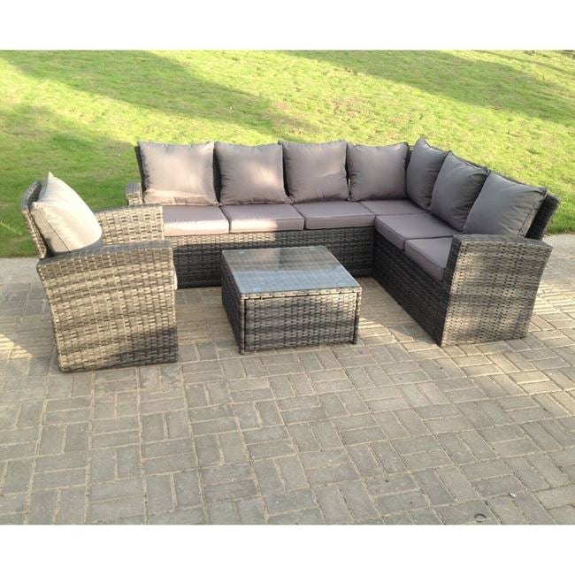 Σετ εξωτερικού χώρου "BALI" 6τμχ από μέταλλο/wicker σε χρώμα γκρι