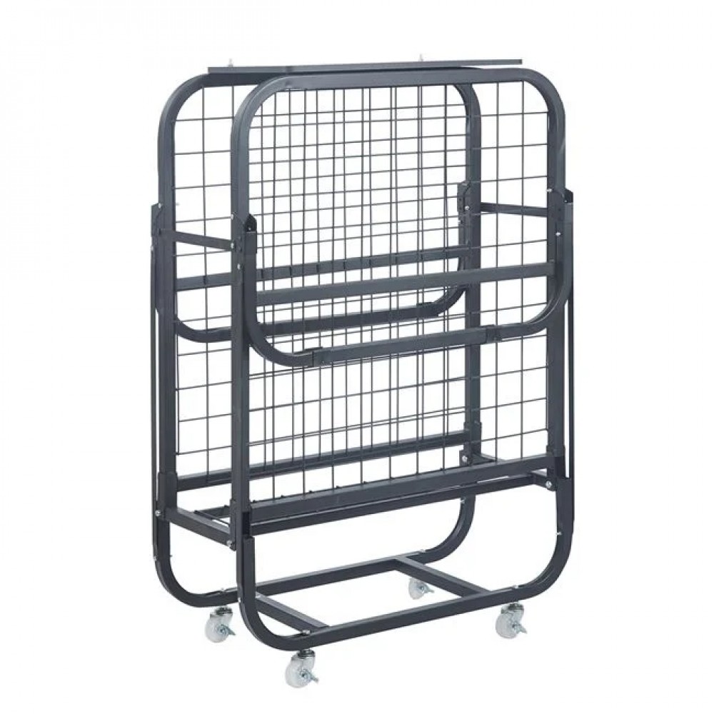 Κρεβάτι βοηθητικό "COLMAN" πτυσσόμενο με στρώμα από μέταλλο σε χρώμα μαύρο 76x195x43