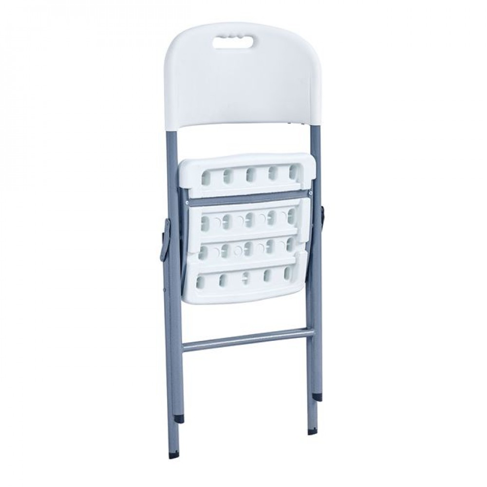 Καρέκλα catering "BLOW" πτυσσόμενη από μέταλλο/hdpe σε χρώμα γκρι/λευκό 56x47x84