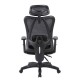 Πολυθρόνα γραφείου διευθυντή από mesh ύφασμα σε χρώμμα μαύρο 65x58x116/126