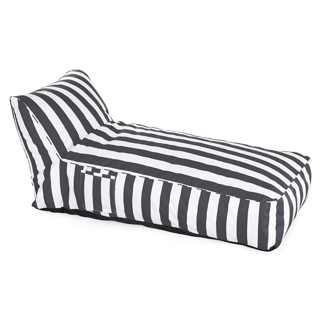 Ξαπλώστρα-πουφ "TACO MAX" από αδιάβροχο ύφασμα σε χρώμα λευκό/γκρι 70x150x65