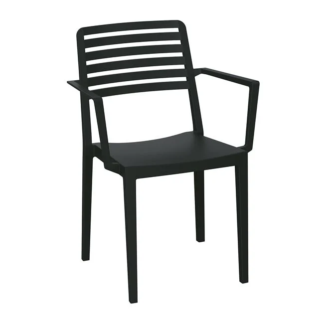 Πολυθρόνα εξωτερικού χώρου "NOLA" στοιβαζόμενη από pp/abs σε χρώμα μαύρο 57x56x83