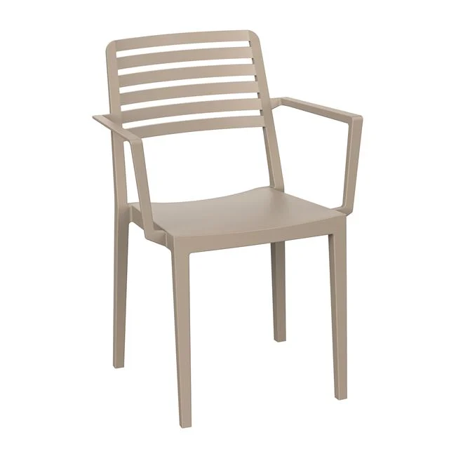 Πολυθρόνα εξωτερικού χώρου "NOLA" στοιβαζόμενη από pp/abs σε χρώμα tortora 57x56x83