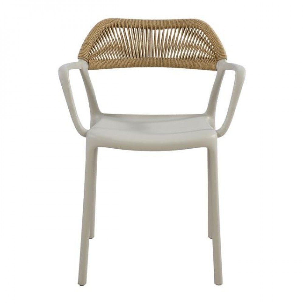 Πολυθρόνα "DOLLI" από pp/wicker σε χρώμα γκρι/φυσικό 58x53x77