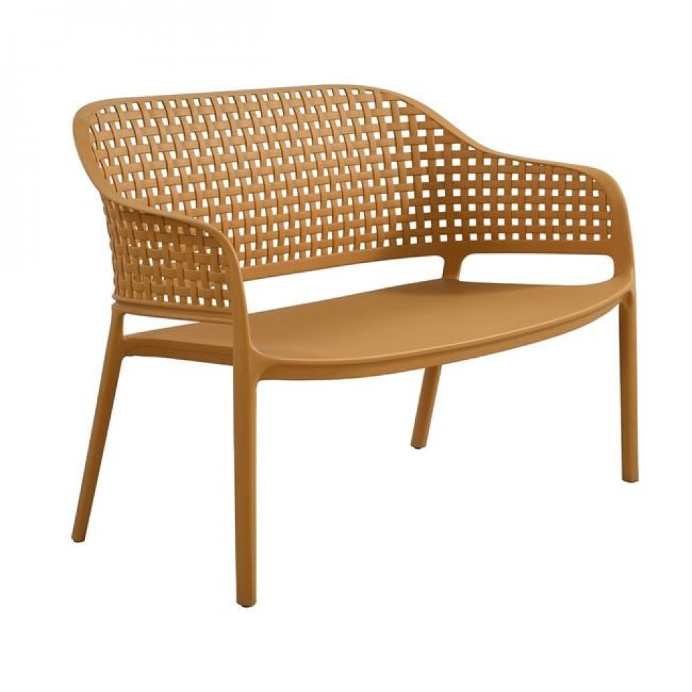 Σετ σαλόνι κήπου "MALAGA" 4τμχ από pp σε χρώμα κροκί 119x68x82