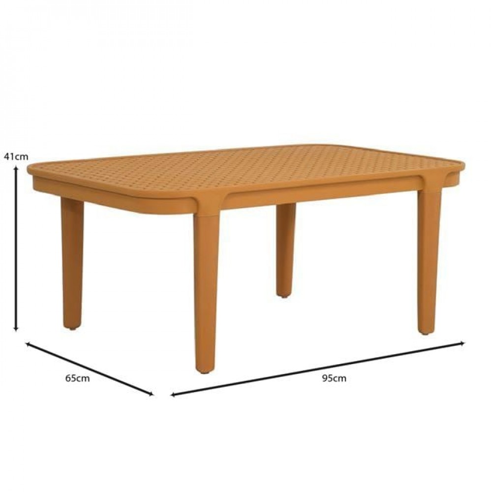 Σετ σαλόνι κήπου "MALAGA" 4τμχ από pp σε χρώμα κροκί 119x68x82