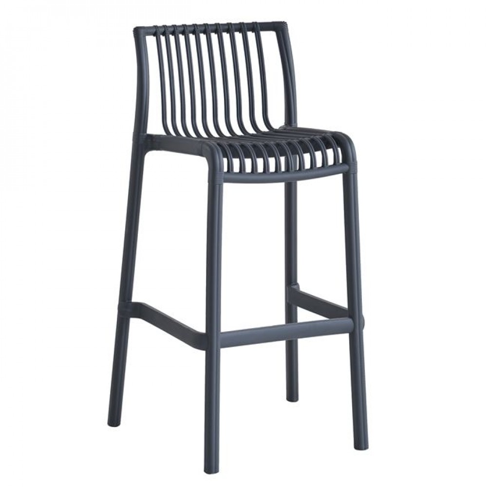 Σκαμπό μπαρ "MODENA" από pp σε χρώμα ανθρακί 50x43x76/100