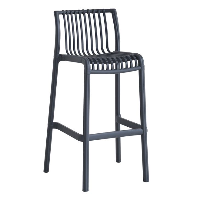 Σκαμπό μπαρ "MODENA" από pp σε χρώμα ανθρακί 50x43x76/100