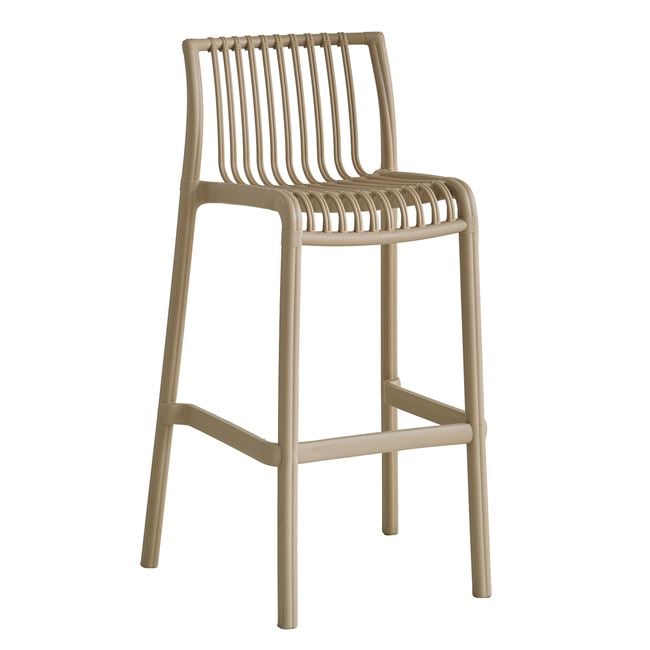 Σκαμπό μπαρ "MODENA" από pp σε χρώμα tortora 50x43x76/100