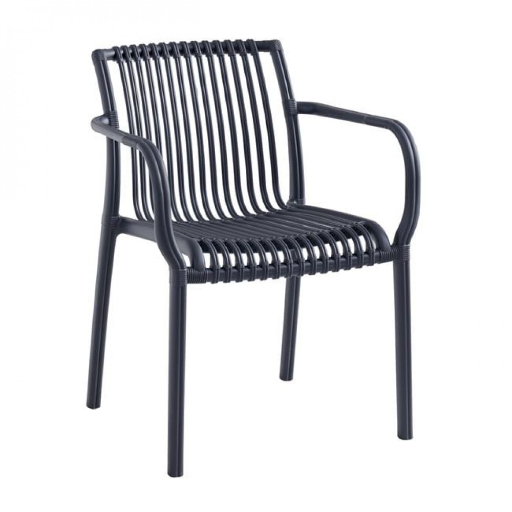 Πολυθρόνα "MODENA" από pp σε χρώμα ανθρακί 57x58x79