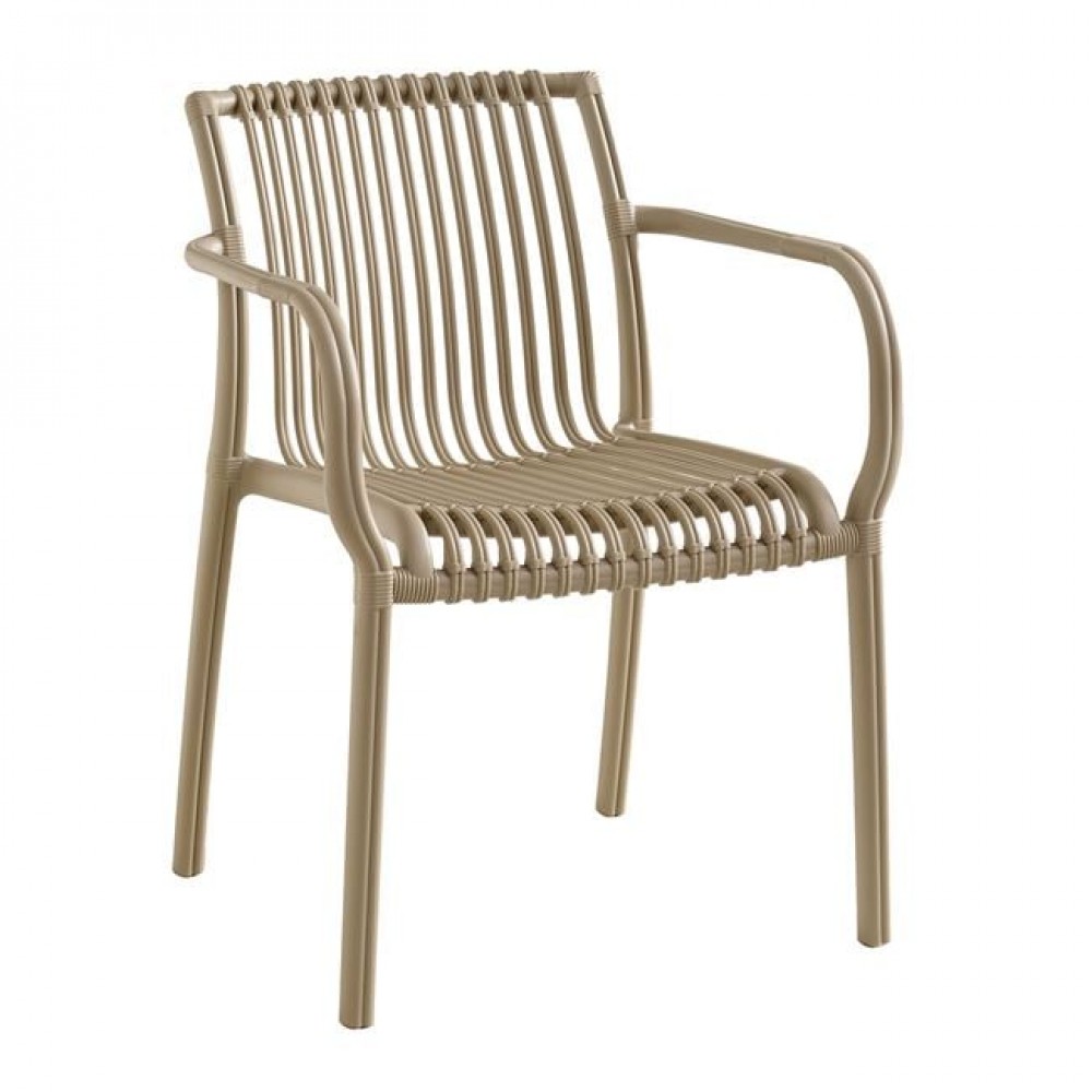 Πολυθρόνα "MODENA" από pp σε χρώμα tortora 57x58x79