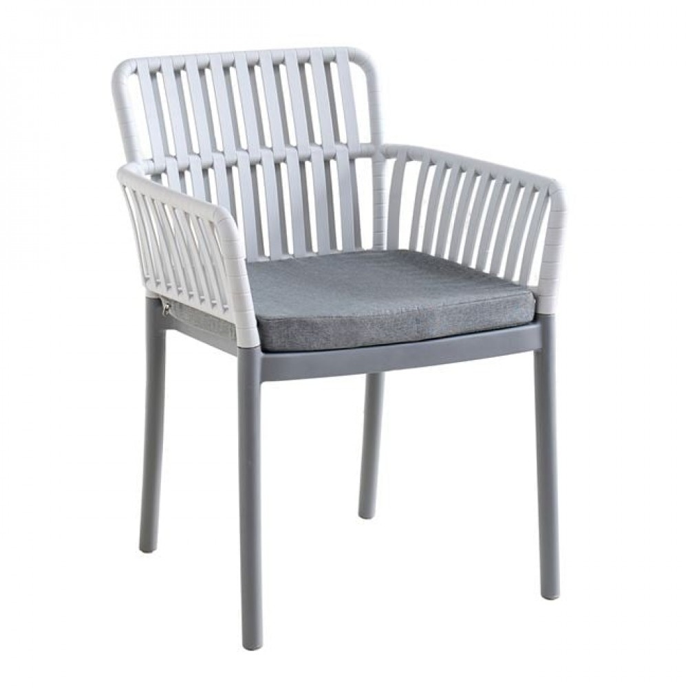 Πολυθρόνα "SYLVIA" από pp σε χρώμα ανοιχτό γκρι/ανθρακί 56x61x80