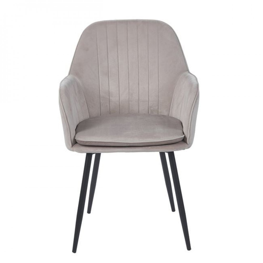 Πολυθρόνα "VALERY" από ύφασμα/μέταλλο σε χρώμα καπουτσίνο/μαύρο 55x61x87