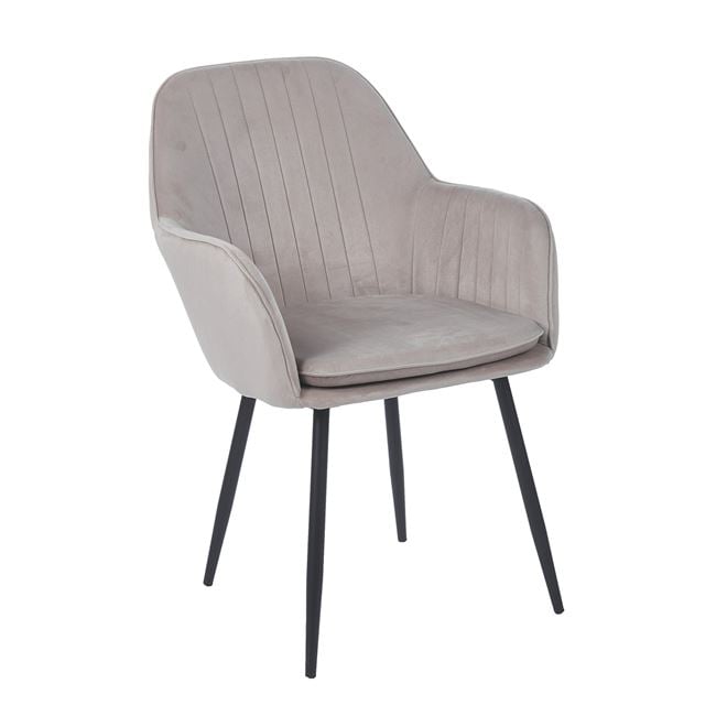 Πολυθρόνα "VALERY" από ύφασμα/μέταλλο σε χρώμα καπουτσίνο/μαύρο 55x61x87