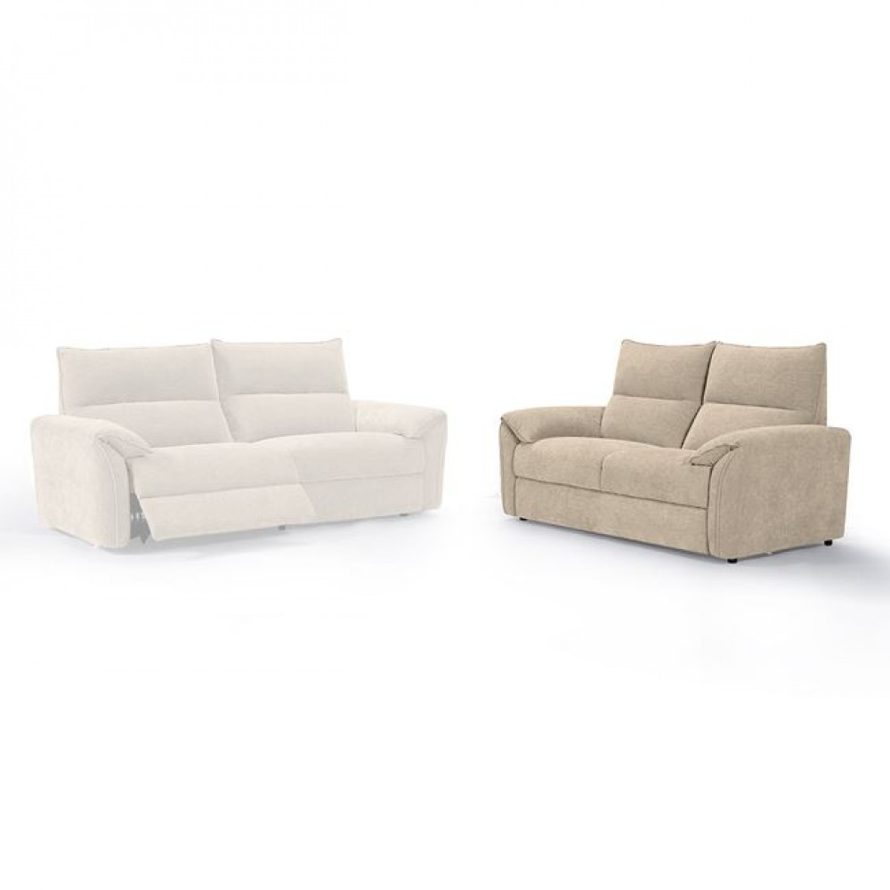 Καναπές διθέσιος "DALLAS" από ύφασμα σε χρώμα μπεζ 166x95x98