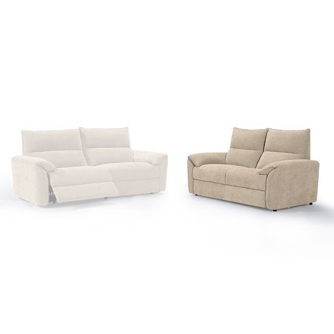 Καναπές διθέσιος "DALLAS" από ύφασμα σε χρώμα μπεζ 166x95x98