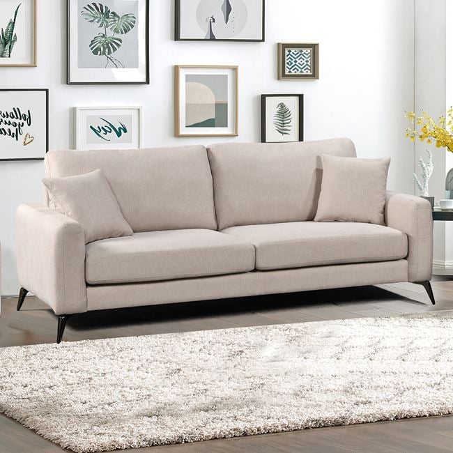 Καναπές τριθέσιος "TIPO" από ύφασμα σε χρώμα μπεζ 215x88x92