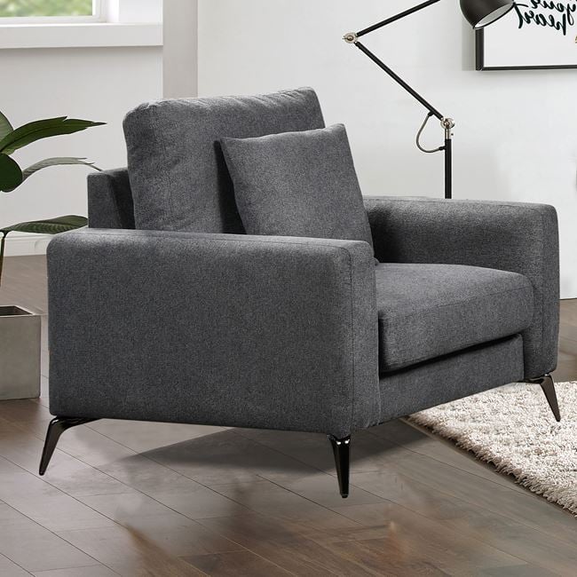 Πολυθρόνα σαλονιού "TIPO" από ύφασμα σε χρώμα γκρι 101x88x92