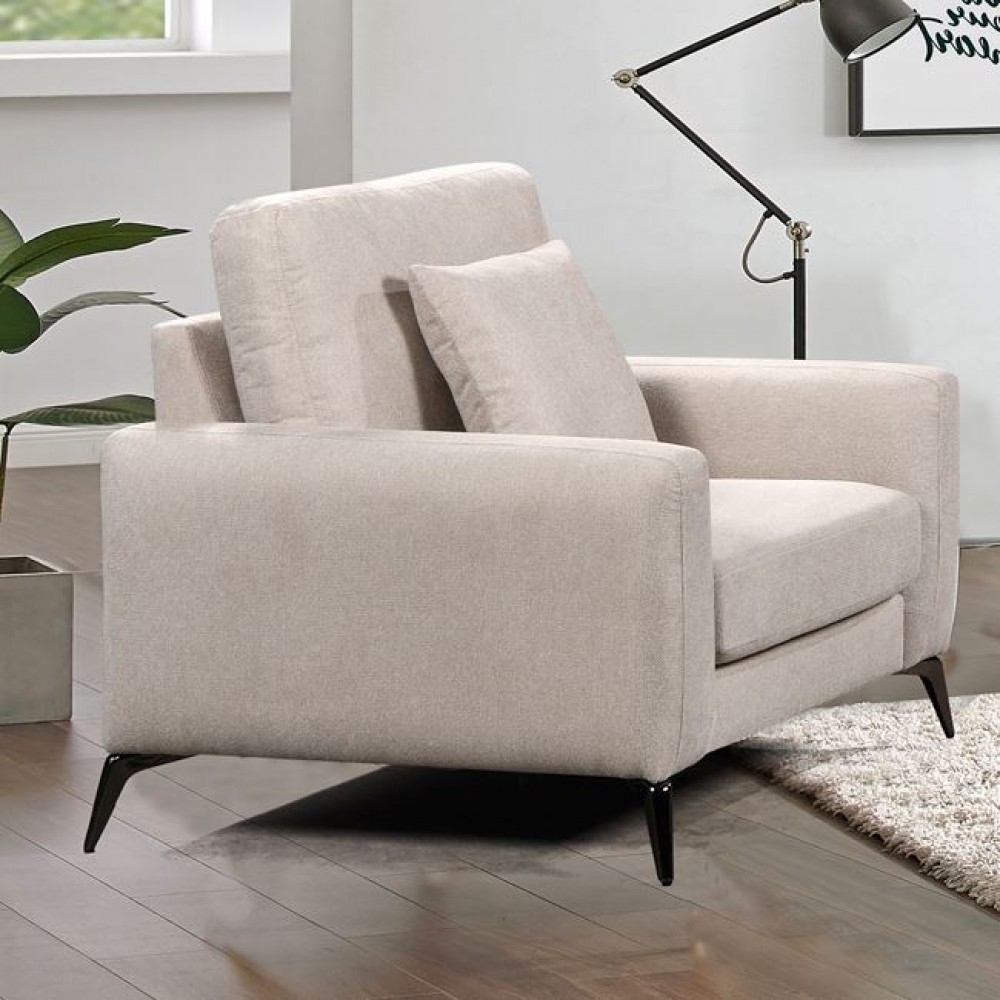 Πολυθρόνα σαλονιού "TIPO" από ύφασμα σε χρώμα μπεζ 101x88x92