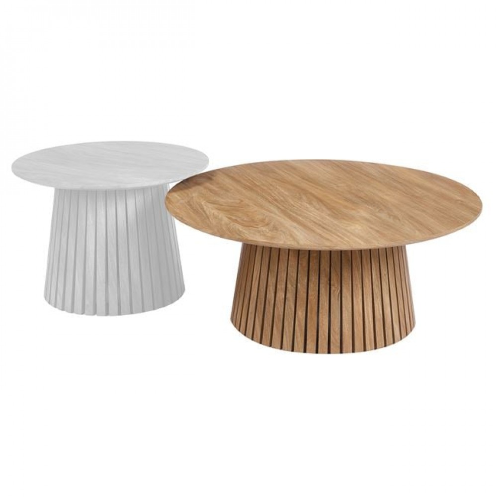 Τραπέζι σαλονιού "RIM-II" από mdf σε χρώμα φυσικό Φ90x38