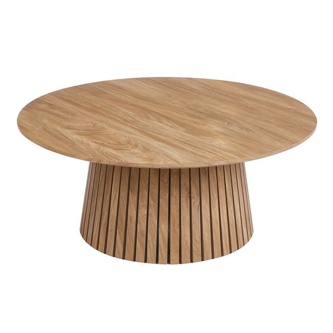 Τραπέζι σαλονιού "RIM-II" από mdf σε χρώμα φυσικό Φ90x38