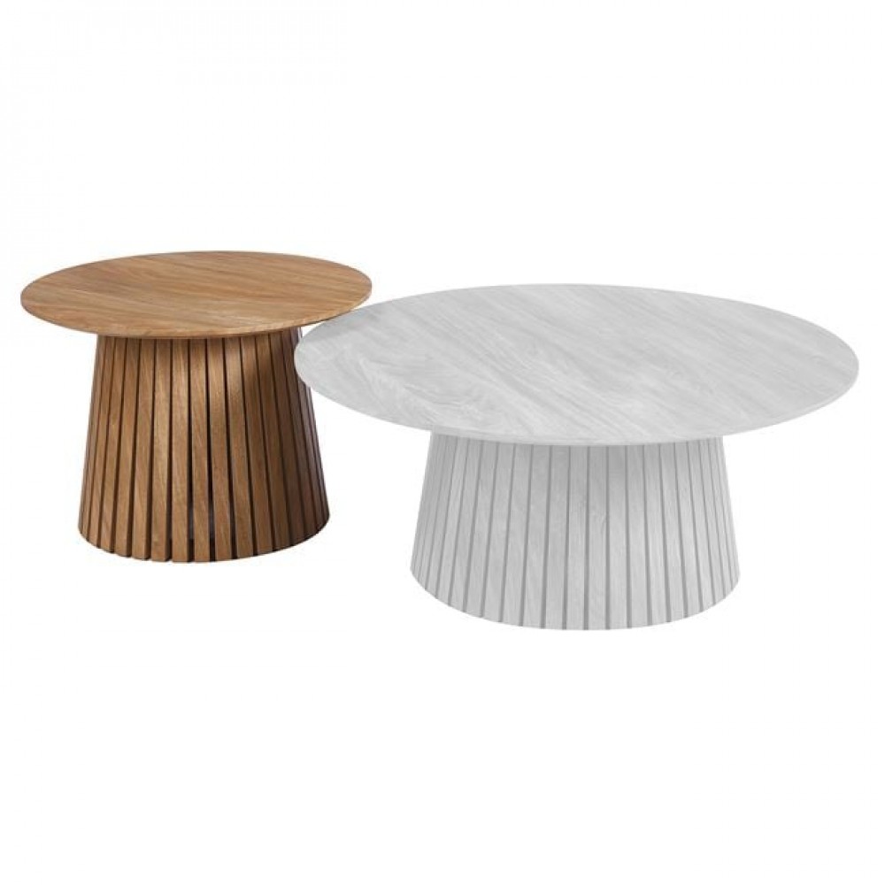 Τραπέζι σαλονιού "RIM-II" από mdf σε χρώμα φυσικό Φ60x42