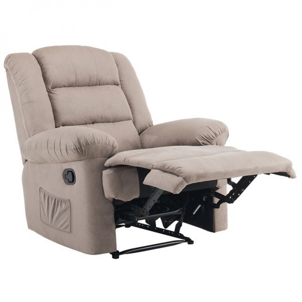 Πολυθρόνα "JULIA" massage relax από ύφασμα σε χρώμα cappuccino 93x90x100