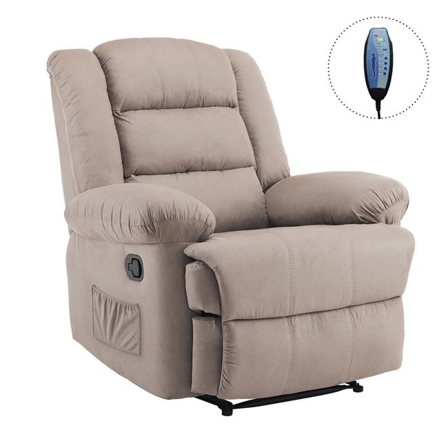 Πολυθρόνα "JULIA" massage relax από ύφασμα σε χρώμα cappuccino 93x90x100