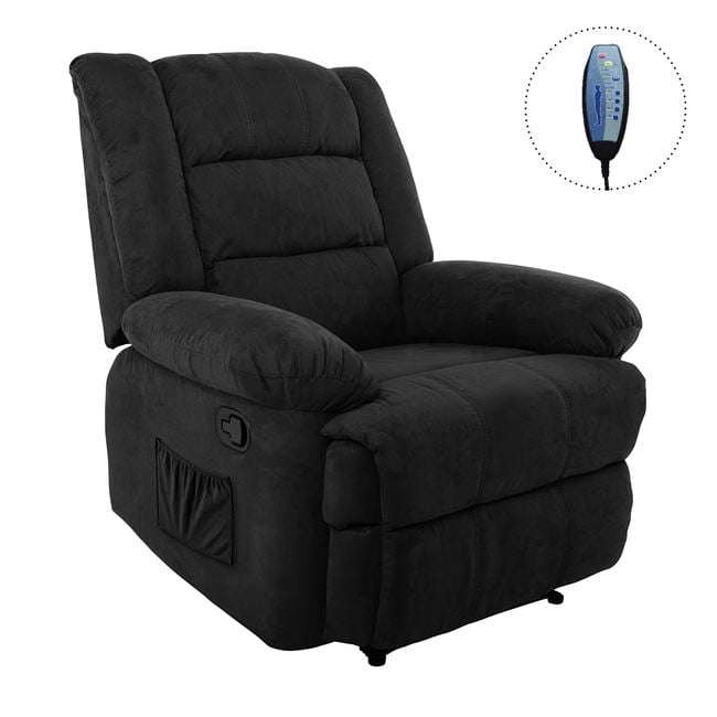 Πολυθρόνα "JULIA" massage relax από ύφασμα σε χρώμα μαύρο 93x90x100