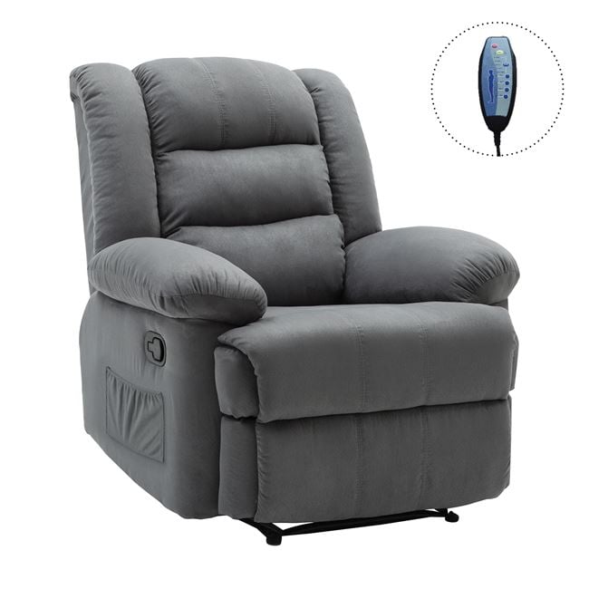 Πολυθρόνα "JULIA" massage relax από ύφασμα σε χρώμα γκρι 93x90x100