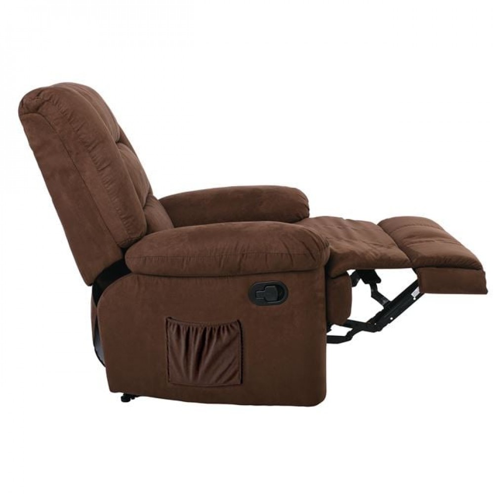 Πολυθρόνα "JULIA" massage relax από ύφασμα σε χρώμα καφέ 93x90x100