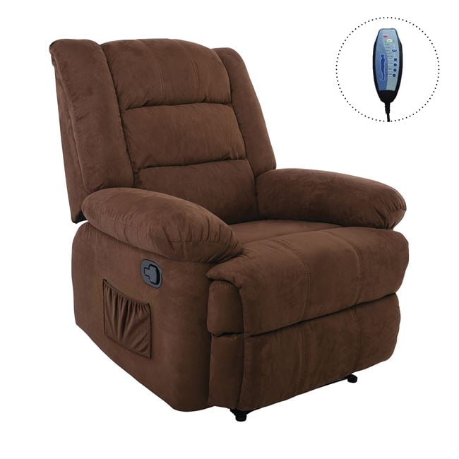 Πολυθρόνα "JULIA" massage relax από ύφασμα σε χρώμα καφέ 93x90x100