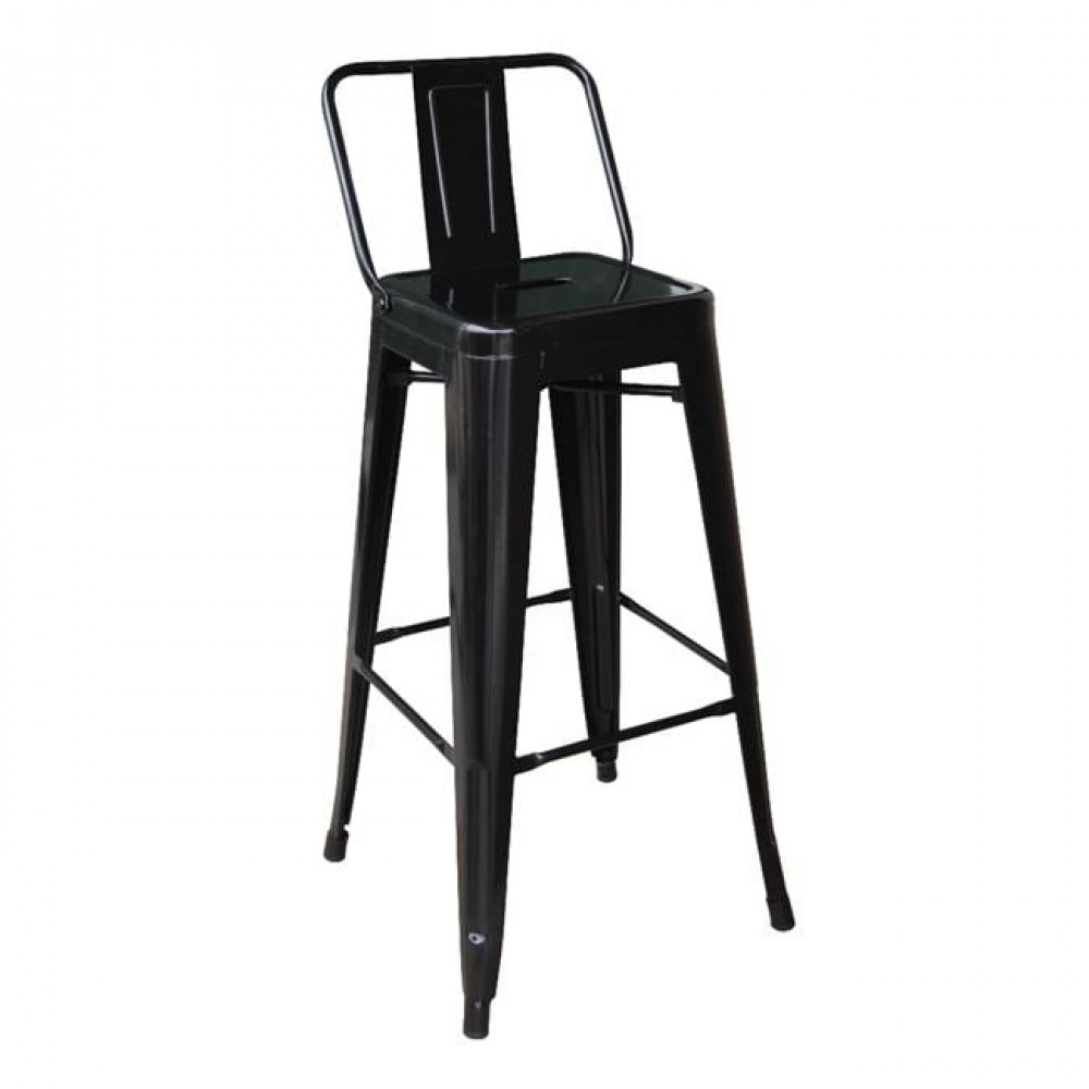 Σκαμπό μπαρ "RELIX" από μέταλλο σε χρώμα μαύρο 44x44x66/87