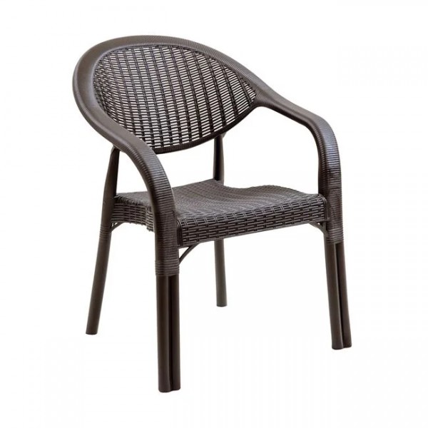 Πολυθρόνα κήπου "BAMBOO" απο PP-UV σε χρώμα καφέ 63x61x81