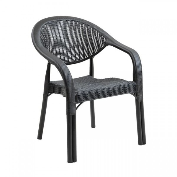 Πολυθρόνα κήπου "BAMBOO" απο PP-UV σε χρώμα ανθρακί 63x61x81