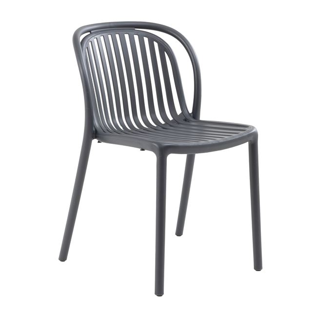 Πολυθρόνα κήπου "POCO" απο PP-UV σε χρώμα ανθρακί 48x56x77