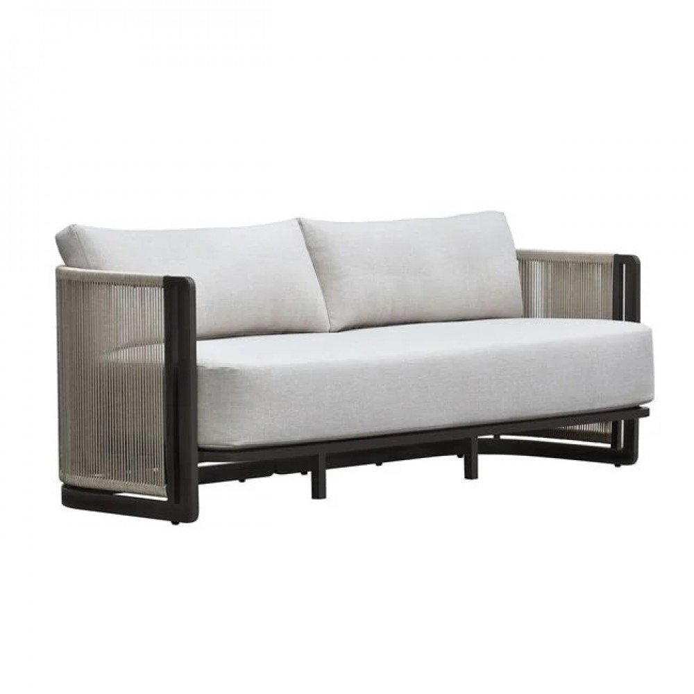 Σετ σαλόνι κήπου "BOSTON" απο  αλουμίνιο/wicker σε χρώμα ανθρακί/μπεζ 204x73x66