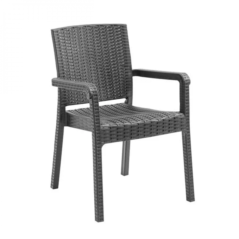 Πολυθρόνα κήπου "LORA" απο PP-UV σε χρώμα ανθρακί 57x60x86