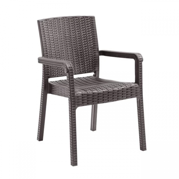 Πολυθρόνα κήπου "LORA" απο PP-UV σε χρώμα καφέ 57x60x86