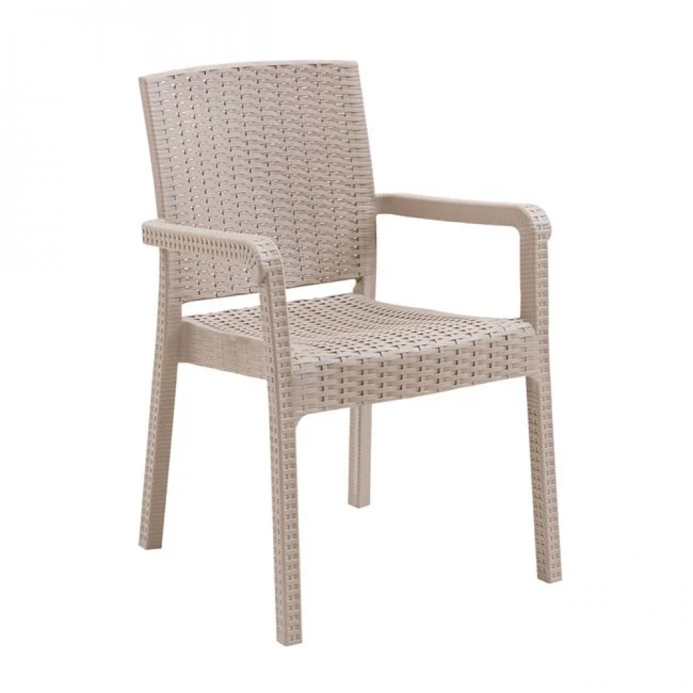 Πολυθρόνα κήπου "LORA" απο PP-UV σε χρώμα cappuccino 57x60x86