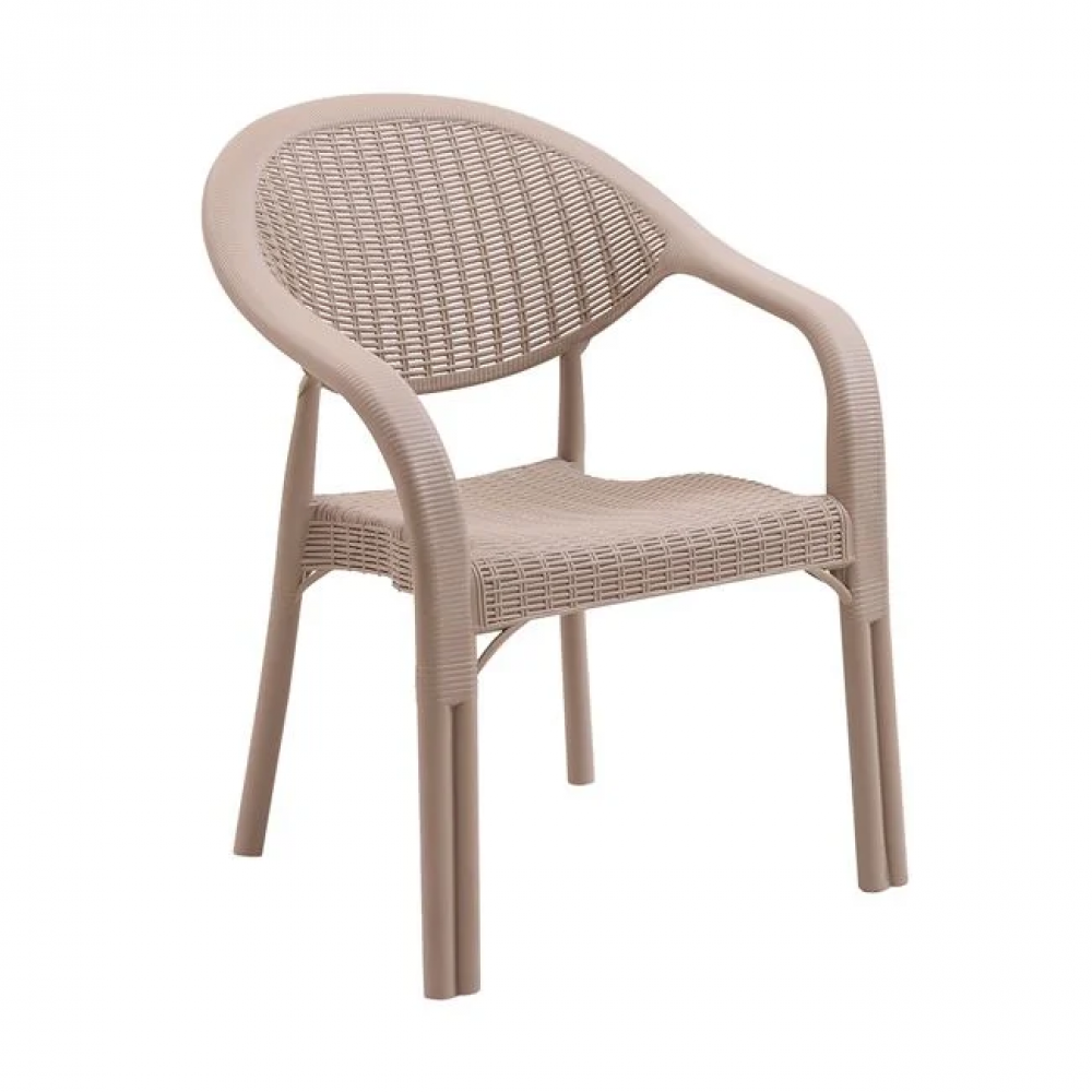 Πολυθρόνα κήπου "BAMBOO " απο PP-UV σε χρώμα cappuccino 63x61x81