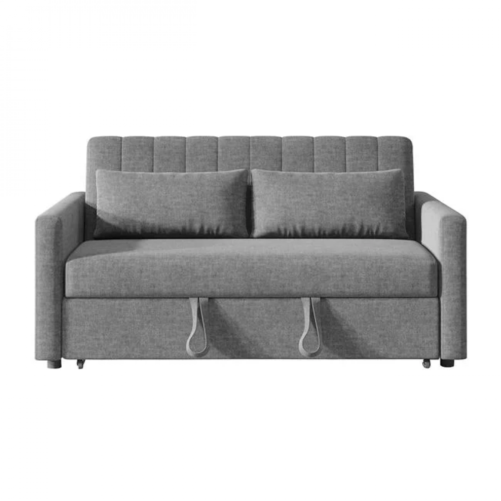 Καναπές-κρεβάτι "TEMPO-W" με ανάκλιση πλάτης απο ύφασμα σε χρώμα γκρι 136x93x80