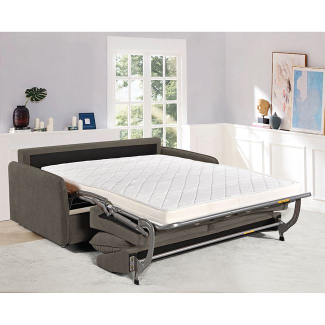 Καναπές-κρεβάτι "LESTER" 2θέσιος απο ύφασμα σε χρώμα σκούρο καφέ 180x98x89