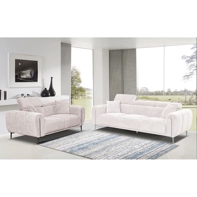 Kαναπές σαλονιού "SEVILLE" 2Θέσιος απο ύφασμα σε χρώμα μπεζ 165x96x75/95